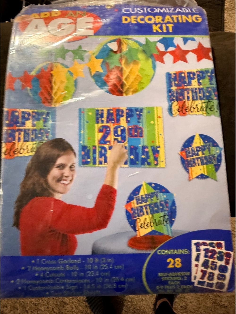 Assorted birthday decorations